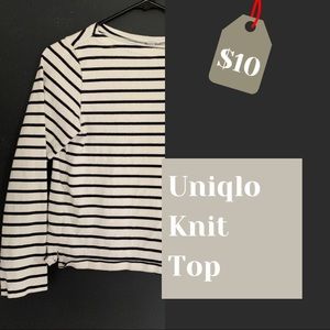 Uniqlo Striped Boatneck Knit Top